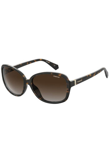 Polaroid Polarized Sunglasses Women Pld 4098/s 086, Plastic, Havana, 58 Mm