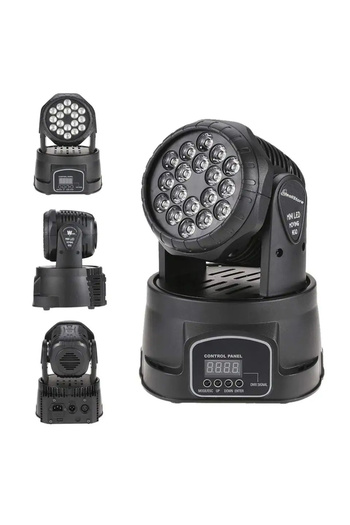 Depox Moving Head, Party Energy, light effects, 70W, 18 LEDs, black