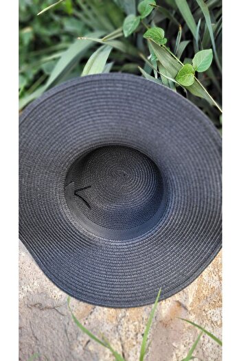 FRESCO SCARFS Large Round Straw Hat - Adjustable