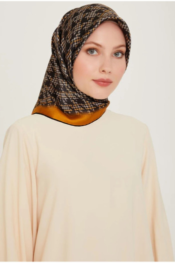 Armine Tivil Silk Scarf 9239-31 Orange Mixed Pattern