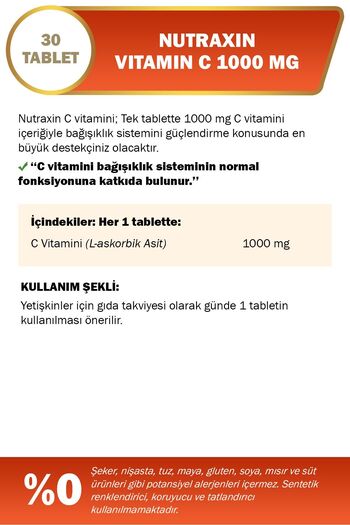 Nutraxin Vitamin C 1000 Mg 30 Tablets 2 Pieces