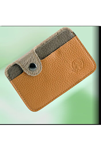 ORGANICYOU Πορτοφόλι JINHUA Classic Charm από γνήσιο δέρμα διπλό με κλείσιμο με κουμπωτό