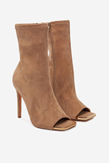 DeeZee Women's High Heel Ankle Boots Brown Stiletto 35