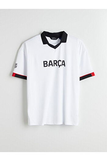 LC Waikiki Polo Neck Barcelona Printed Men's Fan T-Shirt