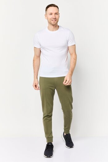 CELIO Men Regular Fit Textured Jogger Pants, Olive