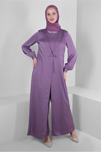 Alvina SATIN JUMPSUIT 43580 WITH FRONT TIE DETAIL