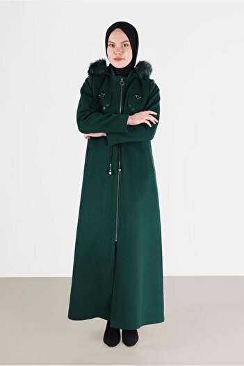 Alvina Hooded and Drawstring Waist Coat 90230