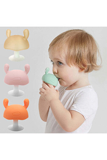 Yelajoy Baby Teether,4 pcs,2-in-1,Silicone Mushroom Infant Toys,Bpa Free,Anti-eating And Chewing Soothes