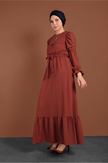 Alvina Belted Flounce Dress - 40339