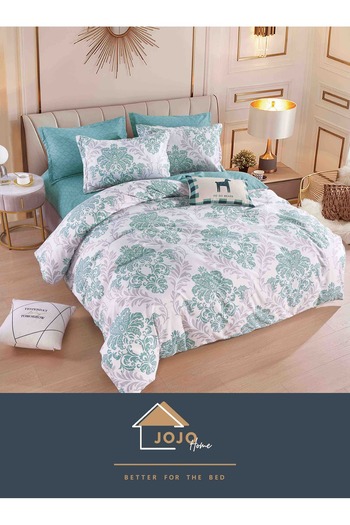 JOJO Elegant 6-piece Linen Set with Elastic in Fine Cotton, Bed Sheet 180x200cm, 2-Person Bed