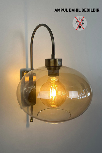 Bamyum Solvia Honey Color Glass Sconce Wall Lamp Modern Hotel Cafe Vintage Living Room Bedroom Staircase Retro