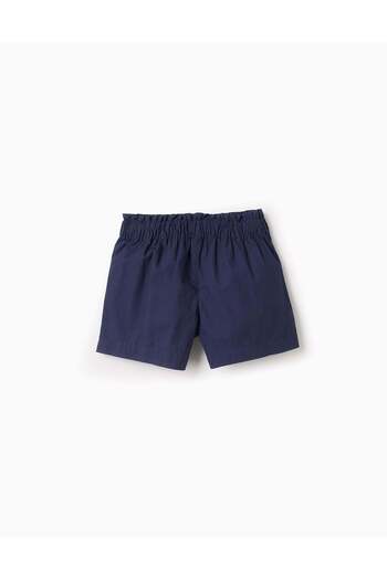 Ziddy Poplin Shorts for Baby Girls, Dark Blue