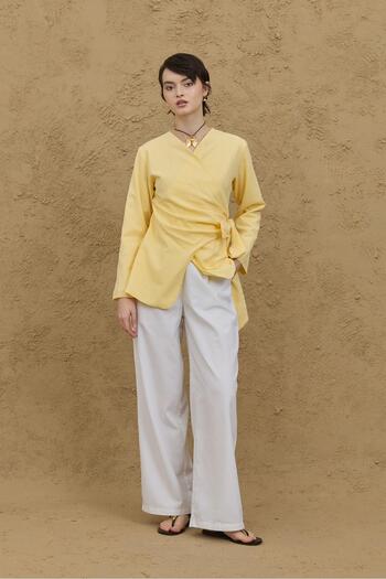 Fahhar Bürümcük Kimono Shirt Yellow