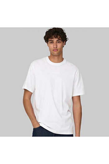 Only & Sons Onlevi Life - Reg Text SS Tee, Noos White 22028147