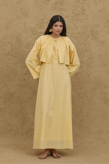 Fahhar Voile Jacket Dress Suit Yellow