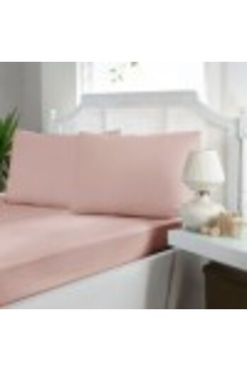 First Choice Bed cover set with elastic and 2 pillowcases, cotton satin, 180x200 cm, Powder pink