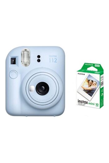 Fujifilm Instax Mini 12 Instant Film Camera With Pack Of 10 Films Pastel Blue
