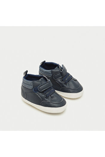 Juniors Panelled Booties with Hook and Loop Closure
