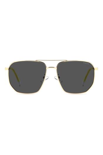 Polaroid Pld4141 2f7m9 Men's Polarized Sunglasses, Gold, Hexagonal, 59 Mm