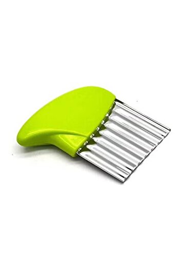 rexa Potato Chip Dough Vegetable Fruit Crinkle Wavy Cutter Blade Knife Tool Green 10.7 X 7.7cm