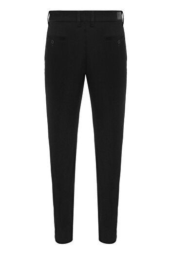 SÜVARİ Siyah Slim Fit Armürlü Pantolon