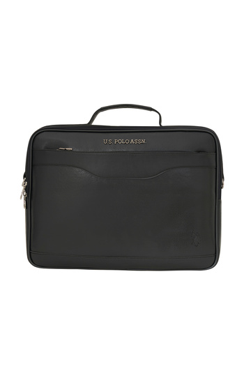 U.S. Polo Assn. يو اس بولو اسن 25033-25034 حقيبة كمبيوتر محمول بحزام كتف أسود
