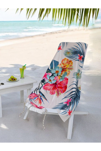 AİRYCOT Towel for Beach and Beach with Flower Design