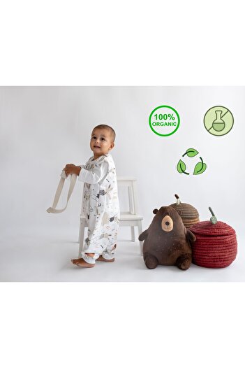 Las Vivas Kids Kışlık Pamuklu Pazen Uyku Tulumu , 1 Tog Organik Çocuk Ve Bebek Uyku Tulumu, Kolsuz Unisex Tulum