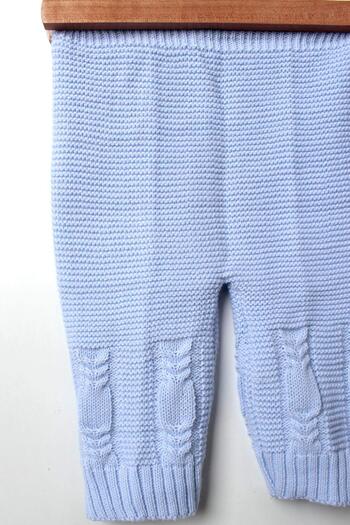 Çocuksan Baby&Kids Wear Unisex Örgülü Triko Bebek Takım - - Takım - Bebe Mavisi - 6-9 Ay - Cs2023000059-4086