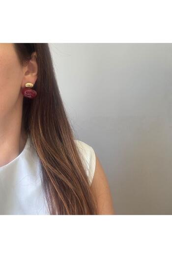 Venus Design çelik renkli topçuk küpe