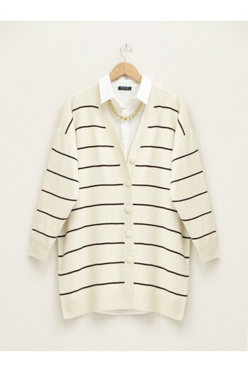 HİJABAYA Buttoned Long Knitted Cardigan