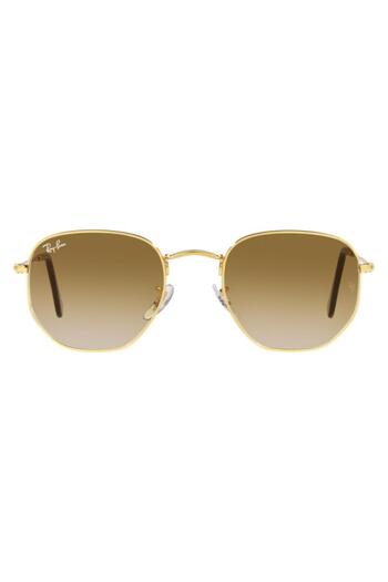 Ray-Ban Men's Sunglasses Rb3548 001/51, Gold, Hexagonal, 51 Mm