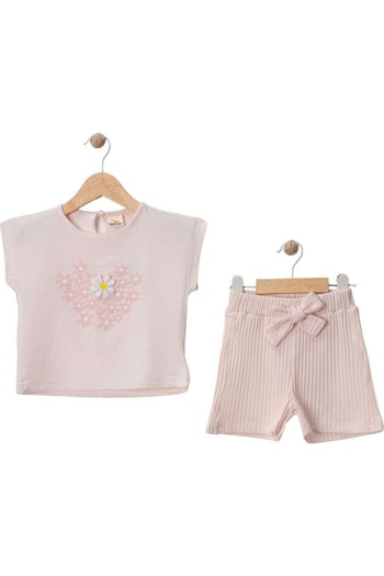 Buqete Daisy Embroidered Shorts Girl's Suit