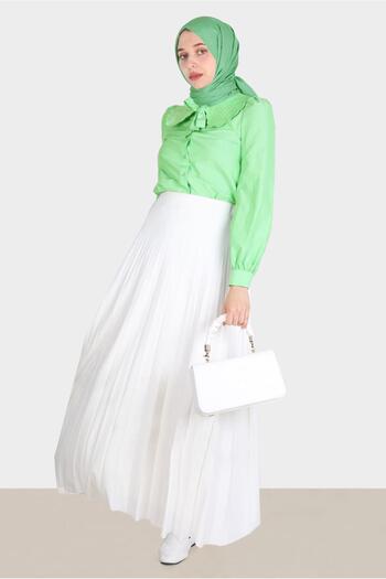 Alvina Embroidered Collar Detailed Cotton Blouse 42722