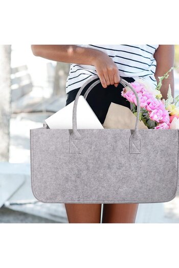 Weeme transport bag, felt, grey, 50 x 25 x 25 cm