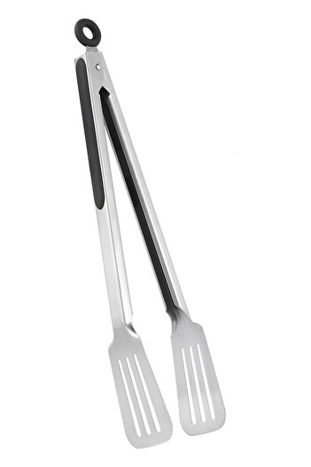 valletta Ginza Stainless Steel Smart Silicone Handle Tongs with Lock System Black