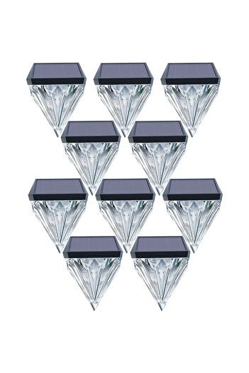 NEXTLY Set 10 X Lampa De Exterior Cu Incarcare Solara , Senzor De Lumina, Lumina Calda, Forma