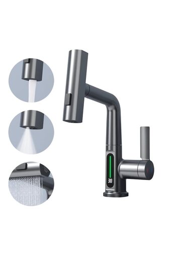 NEXTLY Baterie Pentru Chiuveta , Pentru Bucatarie Si Baie, Cap Extensibil Si Retractabil, 3 Moduri