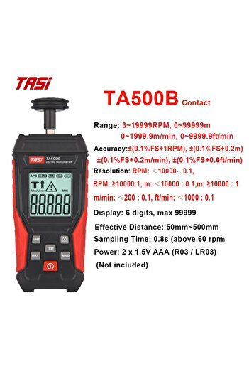choice2 TA500B TASI TA500A/B/C Tachometer Contact&Non-contact Digital Tachometer Laser Photo Tachometer High