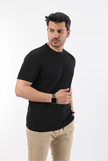 Rodrigo Ανδρικό μπλουζάκι με υφή με λαιμόκοψη Basic T-shirt