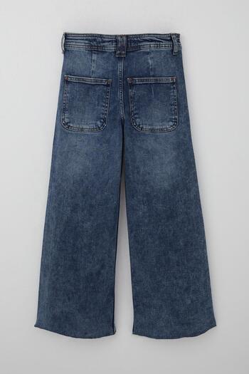 Breeze Girl's Jean Trousers Buttoned with Back Pocket Flared Legs, Age 9-14, Blue