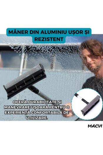 MACVI Macvi® Telescopic Aluminum Window Washing Brush with Extendable Handles, 120 cm, 2 in 1