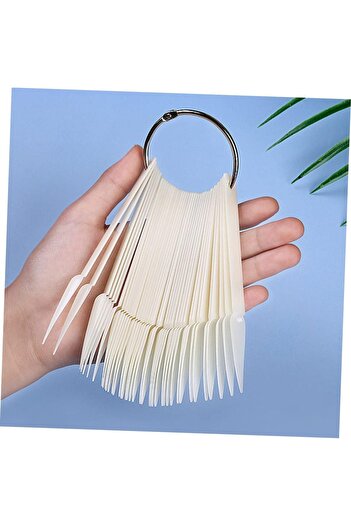 LA PERLA TECH 40 Tips Fan Shape Plastic Nail Art Tips Display Polish Board Display Practice Sticks