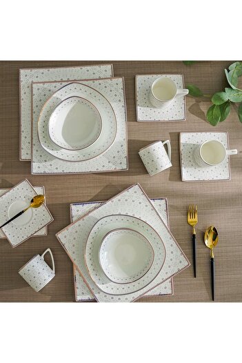 Danube Home Raymer 20-Piece Fine Bone China Dinner Set -Serves 4 -White