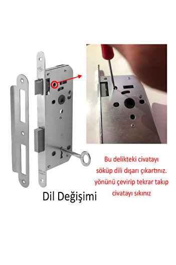Badem10 Room Door with Key Pvc Door Wooden Door Wc Bathroom Mortise Lock Body Lock Without Cylinder Without Barrel 45 mm