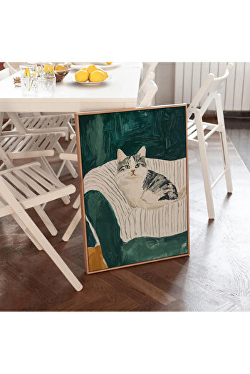 Dekorsiahome Tek Parça Ahşap Çerçeveli Oturma Odası Salon Mutfak Tablo TK0584
