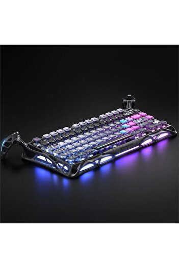 Gravastar Mercury K1 Pro+X Kablosuz RGB Işıklı Mekanik Q Gaming Klavye ve Optik Mouse Seti, Siyah
