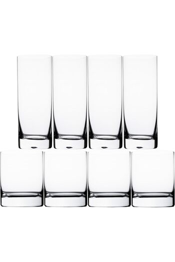 ALSAIF Bohemia Drinking Glass Set 4*4, 320*350ml, Transparent