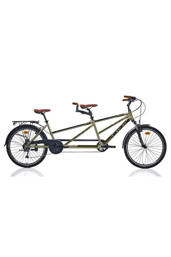 Carraro Due Tandem 26 Jant M Kadro 27 Vites Şehir Bisikleti - Mat Yeşil/Siyah-Haki-Kahverengi
