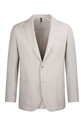 Hatemoğlu Mink Comfort Fit Mono Collar Classic Linen Jacket